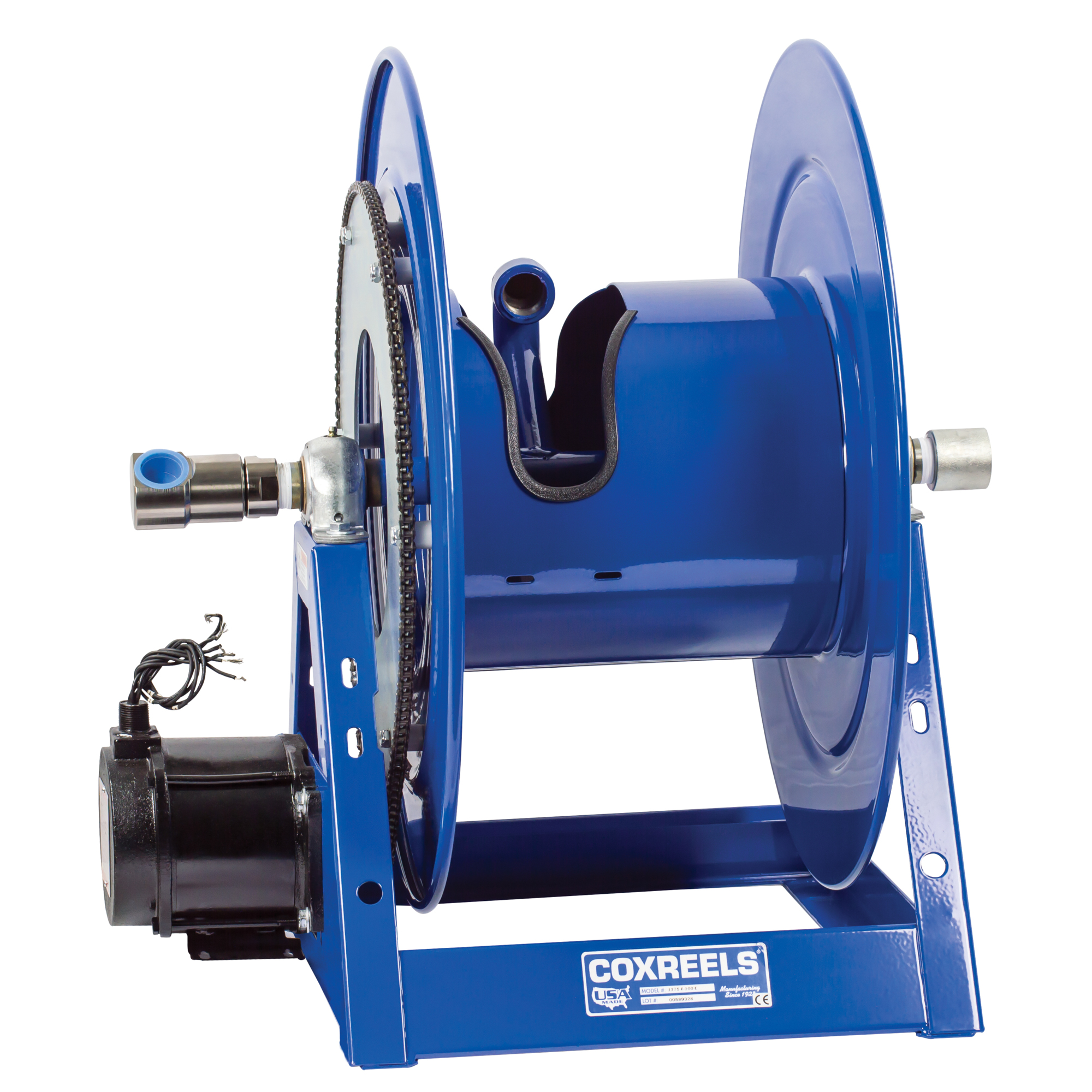 Coxreels Motorized Hose Reel — 1in. x 100ft., 115V AC, 1/2 HP, Model# 1175-6-100-EA